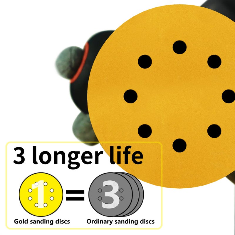 Faoyoon 5 Inch Sanding Discs Hook and Loop | 800 Grit Sandpaper | Orbital Sander Pads | Sand Paper for Automotive and Woodworking | 50 Pack - Image 3